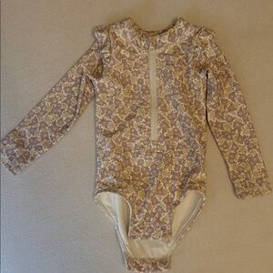 Quincy Mae Floral Long Sleeve Kids One Piece